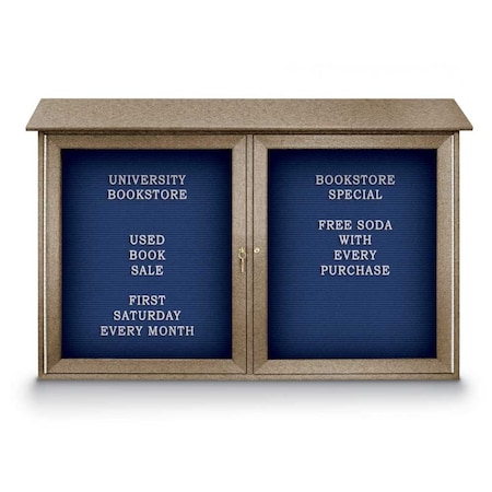 United Visual Products Indoor Enclosed Combo Board, 48"x36", Bronze Frame/Black Porc & Rubber UVCB4836BZ-BLKPORC-RUBBER